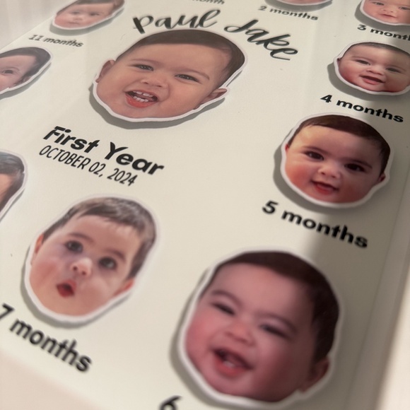 3D Baby Milestones Shadow Box: Personalized First Year Keepsake - Picture 12 of 13